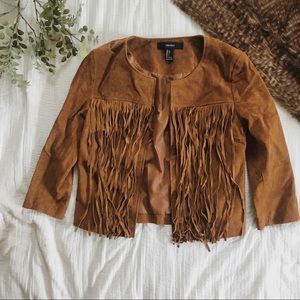 Forever 21 Fringe Authentic Leather Jacket